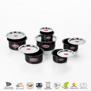 http://sumeetcookware.com/wp-content/uploads/2019/03/Sumeet-3mm-Hard-Anodised-Tope-Set-of-6-with-S.S.-Lid-Number-9-to-14-1-300x300.jpeg